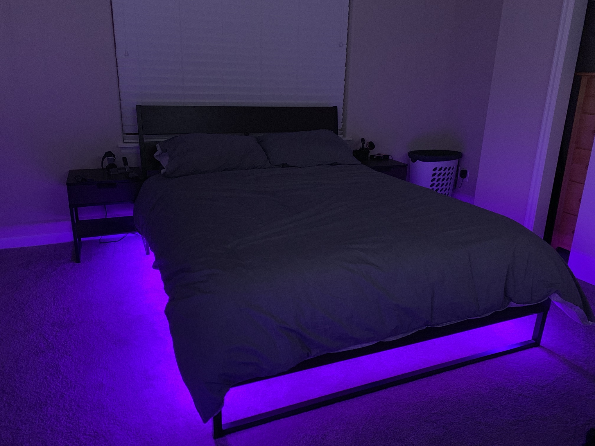 led double bed with mattress